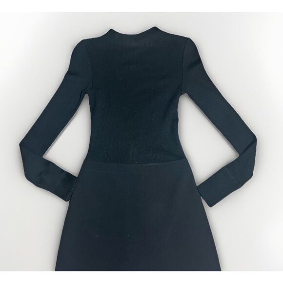Theory Dress Women’s Size 0 Black Ribbed Wool Blend Mini Dress - Picture 4 of 11